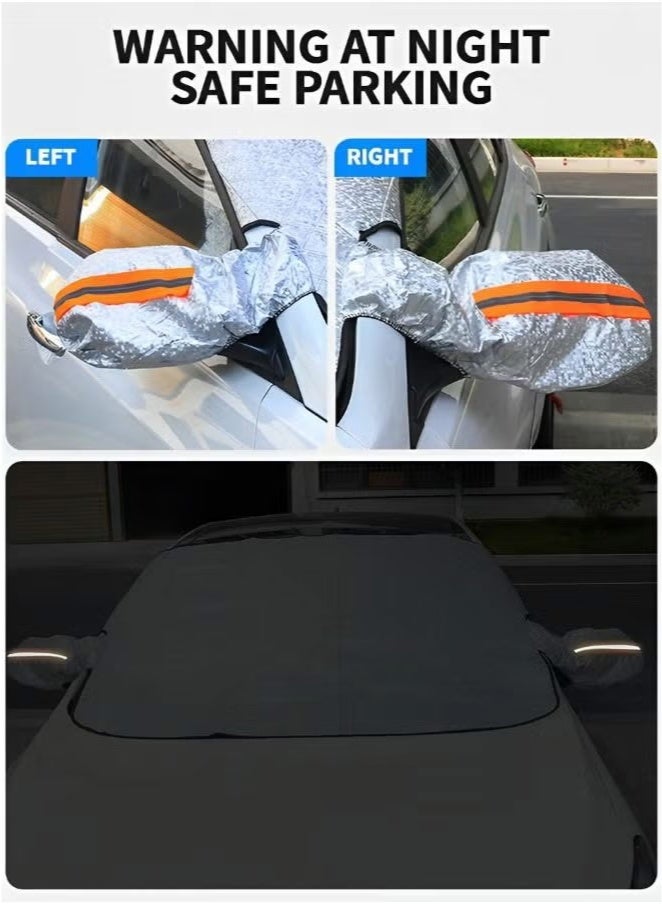 لبونير واقي شمس لسيارة، واقي أمامي لنافذة السيارة مع حماية من الأشعة فوق البنفسجية، غطاء تبريد لمقدمة الزجاج الأمامي - Image 4