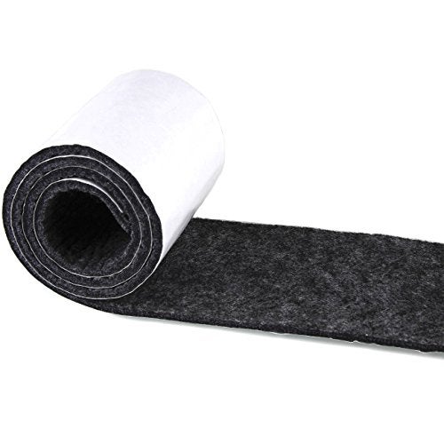 CenterZ 1/5" Thick Self Adhesive Felt Tape Roll - 3.94x39.4 Inch Heavy Duty Felt Strip Sticker - Freely Cut to Felts Furniture Feet Pads, Square Sheet, Felts Circle Coaster, Glides Sliders Dot (Black) - Image 1