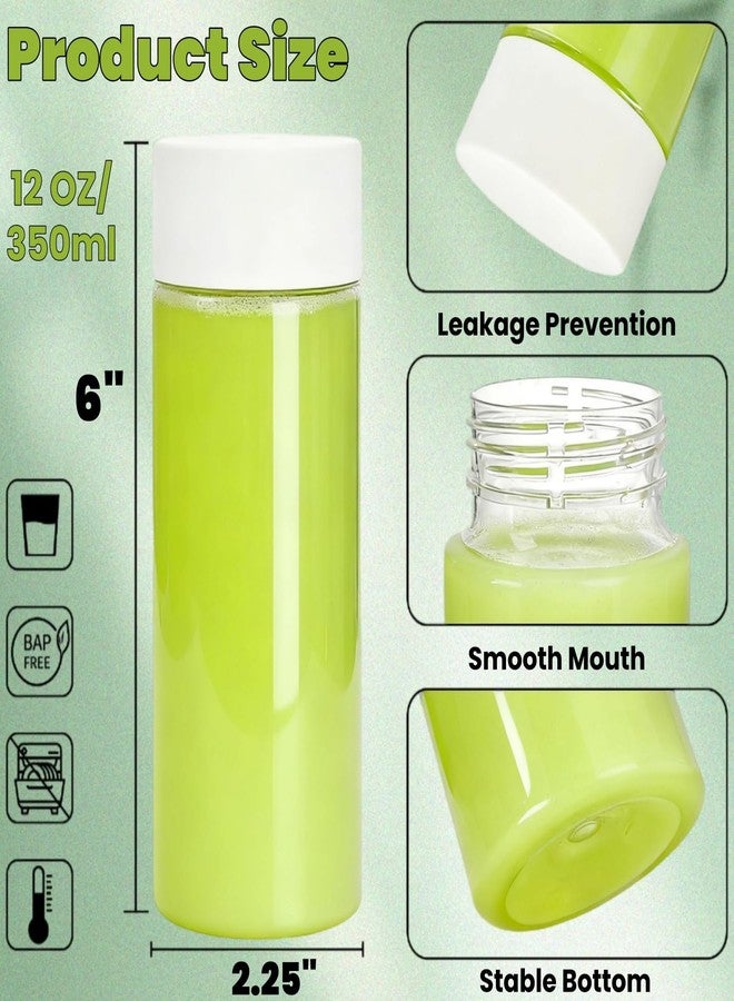 Tlence 24 Pack Sensory Bottles with Lids, 12 OZ/ 350 ML Empty Plastic Bottle, Leakproof Drink Container Bulk, Reusable Clear Calming Jars for Classroom Party, Great for Juice Milk Water Beverages - Image 2