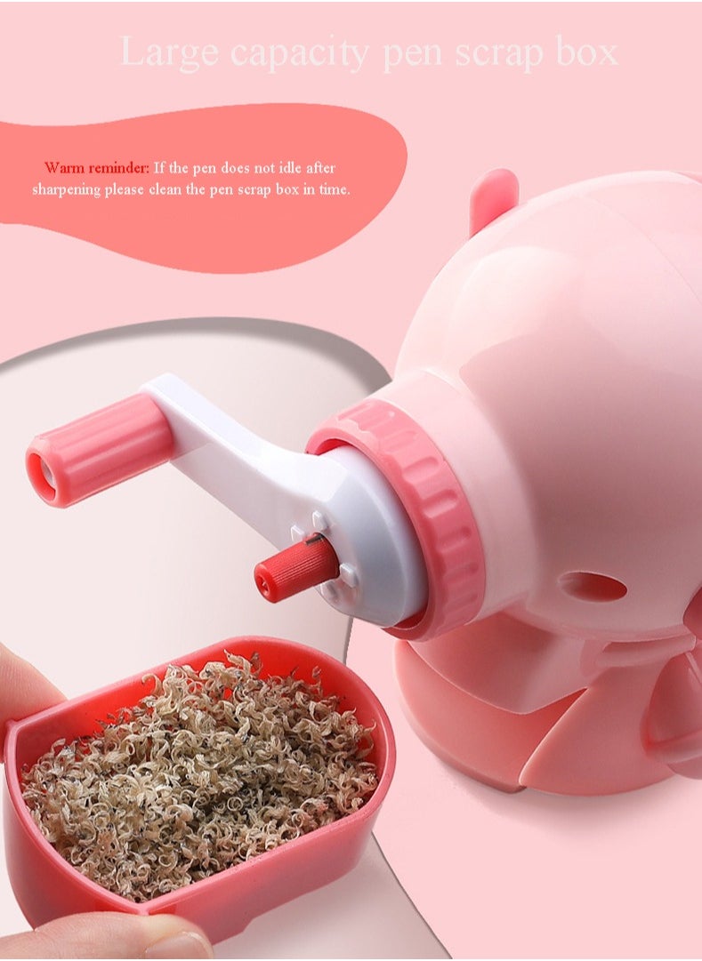 Generic - Space Astronaut Pencil Sharpener Thickness Adjustable Hand-Cranked Pencil Sharpener Students and Children Automatically Enter Lead Sketch Color Lead Special Sharpener Pencil Planer Pink - Image 1