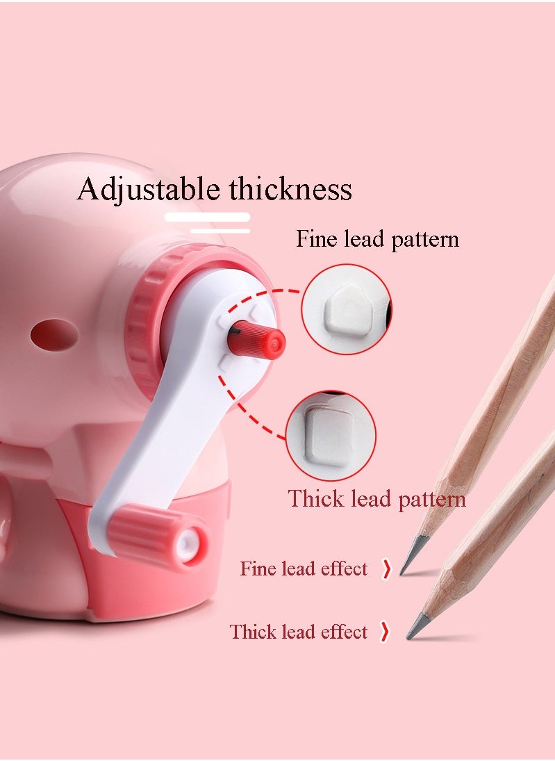 Generic - Space Astronaut Pencil Sharpener Thickness Adjustable Hand-Cranked Pencil Sharpener Students and Children Automatically Enter Lead Sketch Color Lead Special Sharpener Pencil Planer Pink - Image 1