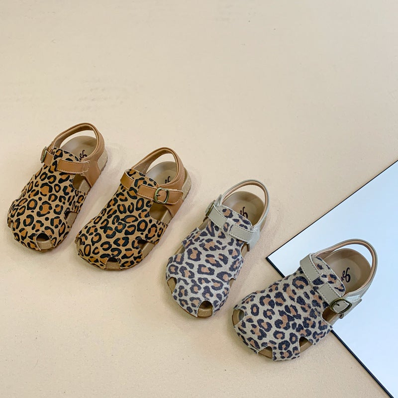 Girls' Sandals 2025 Style Baotou Leopard Print Sports Sandals Korean Style Fashionable All-Match Casual Baby Sandals - Image 2