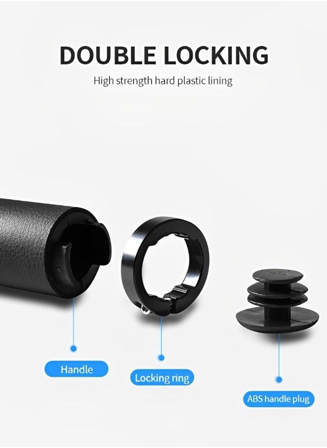 GROIC 1 Pair Bike Handle Grips Ergonomics Design Soft PU Leather Dual Lock on Bicycle Handlebar Grips for Mountain Bike Grips Scooter Grips  - Image 4