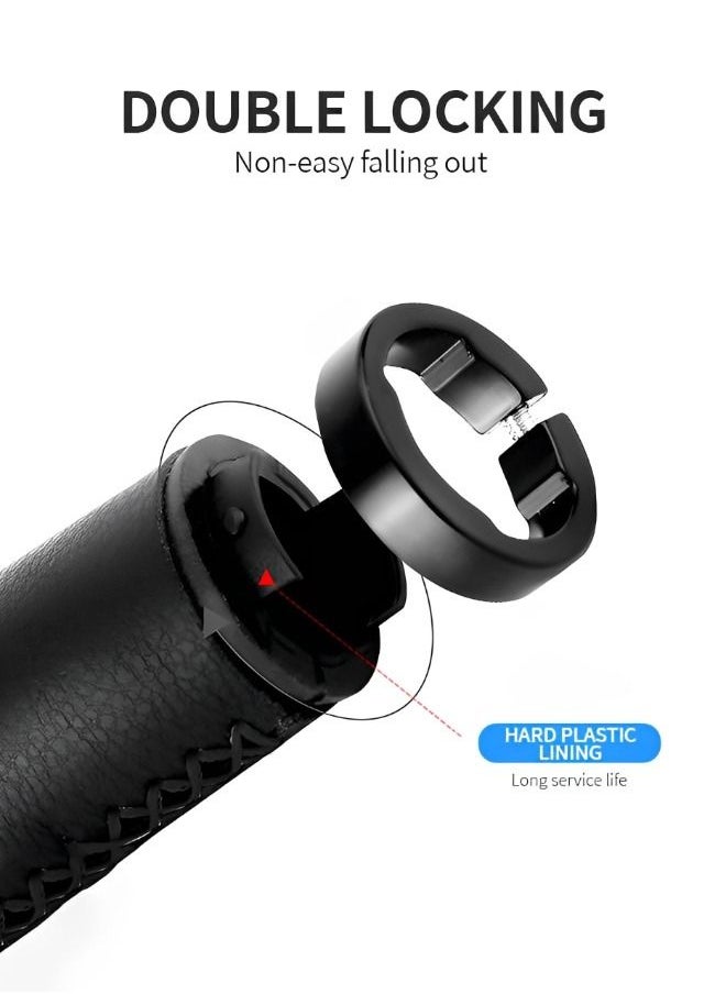 GROIC 1 Pair Bike Handle Grips Ergonomics Design Soft PU Leather Dual Lock on Bicycle Handlebar Grips for Mountain Bike Grips Scooter Grips  - Image 2