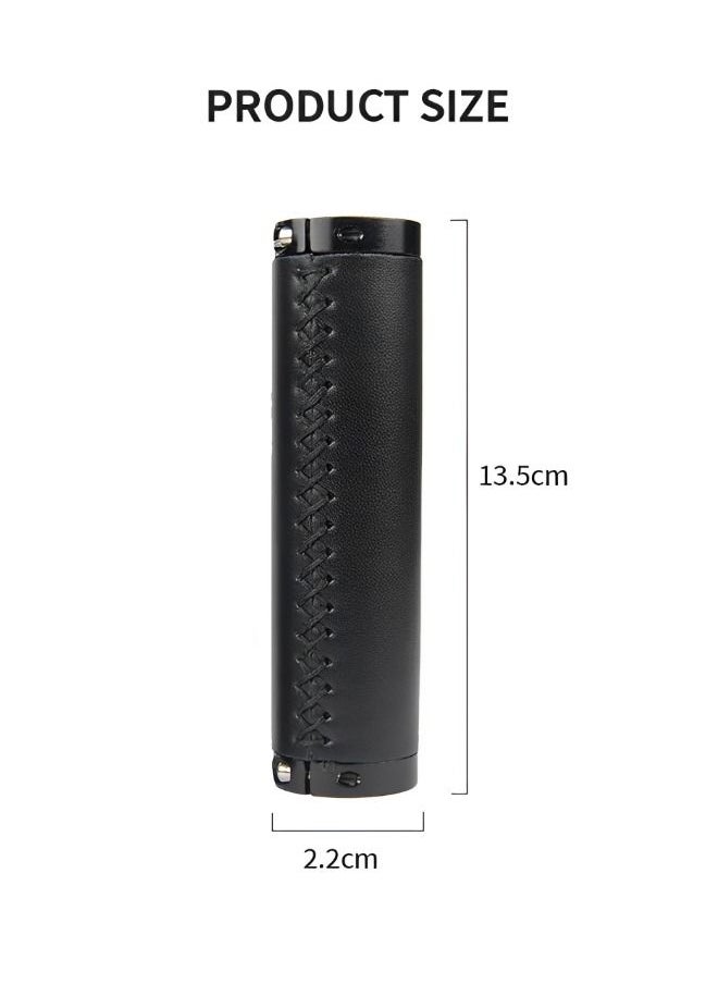 GROIC - 1 زوج مقبض الدراجة القبضات بيئة العمل تصميم لينة بولي Leather الجلود قفل مزدوج على دراجة المقود السيطرة على دراجة هوائية جبلية القبضات سكوتر القبضات - Image 1