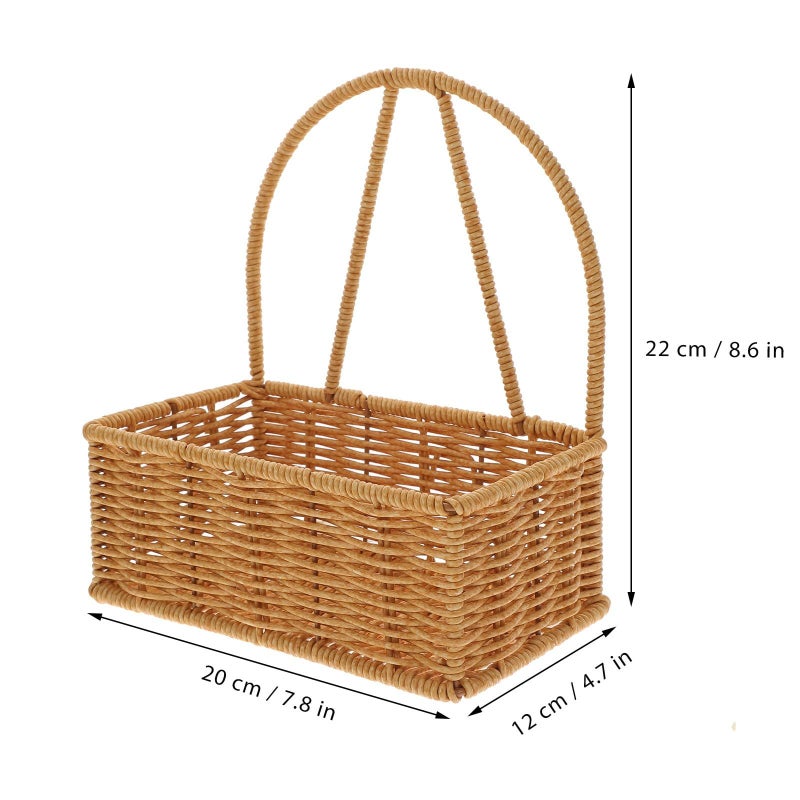 Handwoven Rattan Wall Basket Organizer 3 Tier Rectangular Metal Frame Hanging Storage For Kitchen Bathroom Living Room Fruit And Toiletry Holder - Image 3