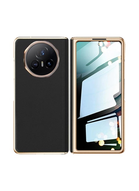 Case Compatible Honor Magic V3 2024, Deluxe Leather, Plated Frame Case with Privacy Screen Protector and Hinged Case for Magic V3