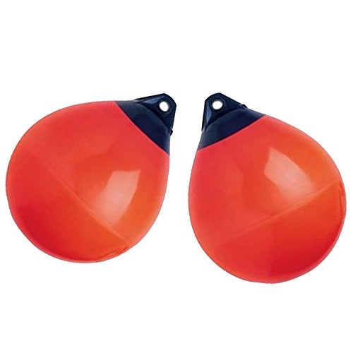 X-Haibei 2 Pcs Boat Fenders Ball Round Anchor Buoy, Dock Bumper Ball Inflatable Vinyl Shield Protection Marine Mooring Buoys Red Dia. 9.8inch * H 12.2inch - Image 1