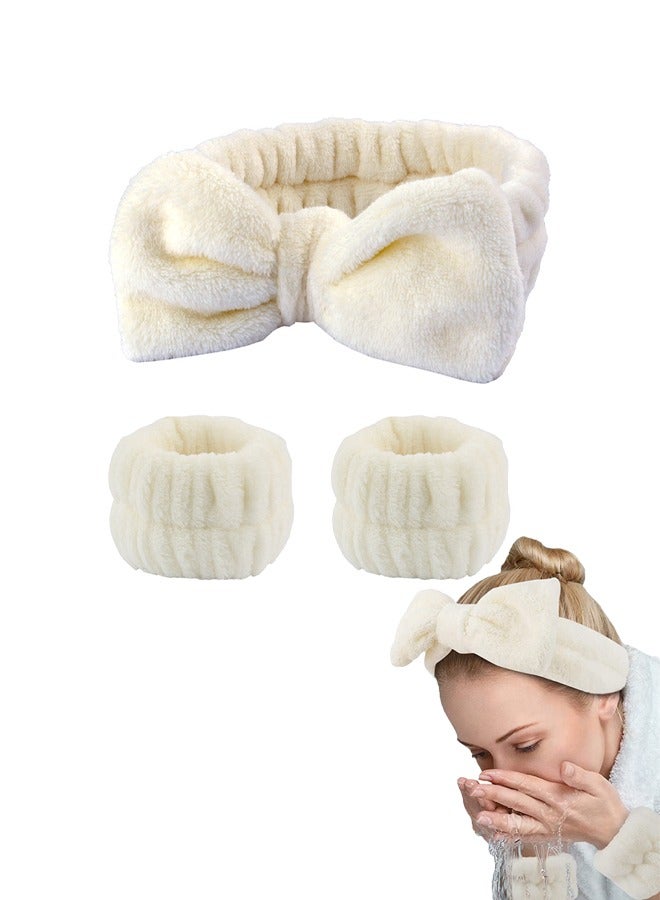 3 Pcs Face Wash Headband Wristb and Headband for Washing Face and Matching Wristbands Makeup Head Band Party Supplies Hair Wash Wristband for Washing Face Facial Makeup Headband Face Wash Headbands - Image 1