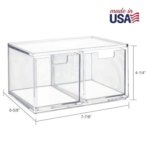 STORi Chloe Space-Saving Clear Drawer Organizer (4 Tall Drawers) Sort Office, Kitchen, Beauty Supplies, Makeup, Pens, Jewelry, Stationary, Made in USA - Image 5
