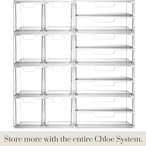 STORi Chloe Space-Saving Clear Drawer Organizer (4 Tall Drawers) Sort Office, Kitchen, Beauty Supplies, Makeup, Pens, Jewelry, Stationary, Made in USA - Image 4