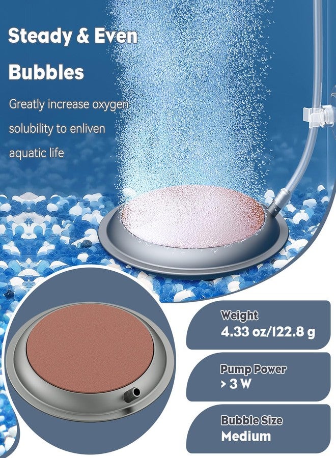 Pawfly Aquarium Air Stone Disc, 4.2 Inch Air Stone with Suction Cups Aquarium Air Bubbler (Pump and Tubing Not Included), - Image 5