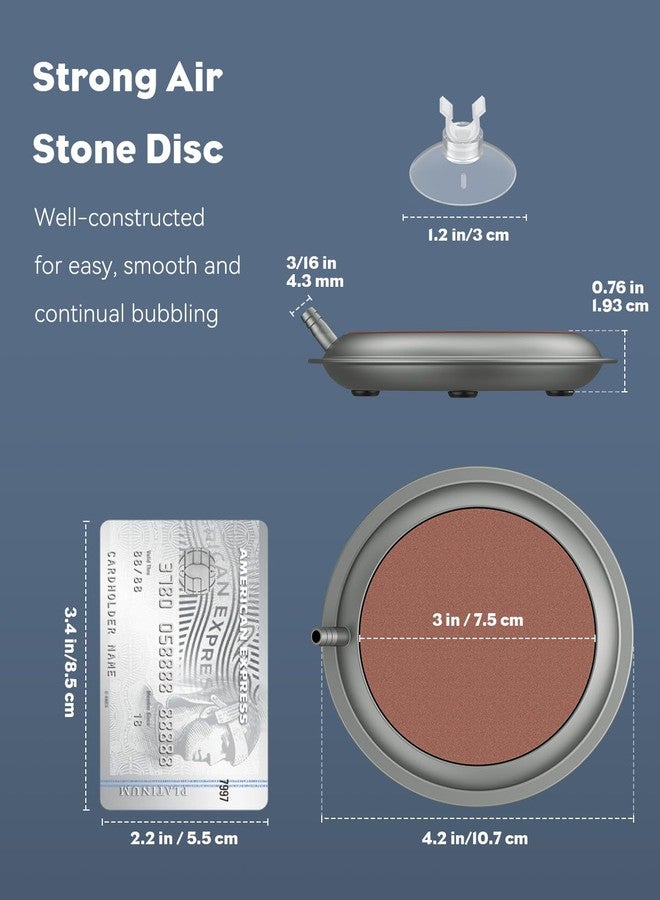Pawfly Aquarium Air Stone Disc, 4.2 Inch Air Stone with Suction Cups Aquarium Air Bubbler (Pump and Tubing Not Included), - Image 4
