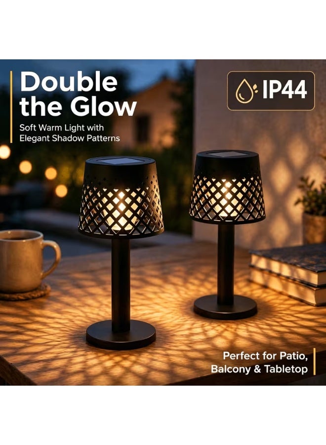 2 PCS Solar Outdoor Tabletop Decorative Lights, IP44 Mandala Pattern Projection Night Light, Outdoor Table Lamp, Wall Light, Hanging Light, Holiday Decoration for Outdoor Table Lamps - Image 3