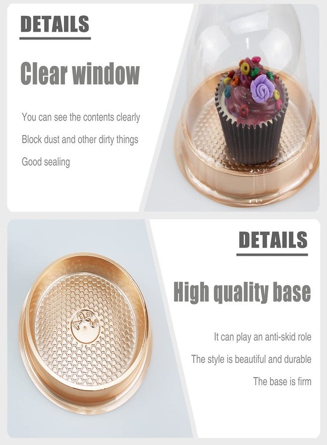 MR.FOAM Clear Plastic Cupcake Container,25 PC Diameter 5.3 in Height 4.2 in Muffin Pod Dome Disposable Individual Box Single Holders With Lid for Wedding Birthday Christmas Halloween - Image 3