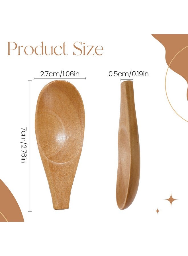 NUOMI 4 Pack Wooden Scoop for Jars, Mini Wood Spoons with Short Handle for Salt, Tea, Coffee Beans, Candy, Milk Powder, Spice, Natural Color - Image 3