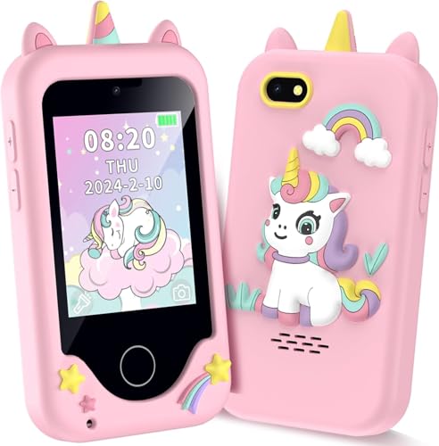 WEOLULI Kids Smart Phone for Girls Christmas Birthday Gifts for Girls Boys Age 310Kids Gift Toys Cell Phone Toddler Learning Play Toy Phone with Dual Camera Game Music Player - Image 1