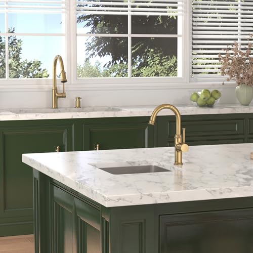 Lava Odoro Bronze Gold Kitchen Faucet with Pull Down Sprayer, Brushed Brass Kitchen Sink Faucet, Single Hole Kitchen Faucet with 3-Function Sprayer, Deck Plate Included, Spot-Free, 1.8 GPM, KF421-BB - Image 5