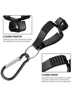 Generic Glove Clip -Carabiner Hook Black Work Safety Clip Glove Keeper, Glove Grabber Clip Holder Glove Keeper for Belt Loop, Guard Labor WorkerHelmets Hanger Grabber Catcher 5Pcs  - Image 4