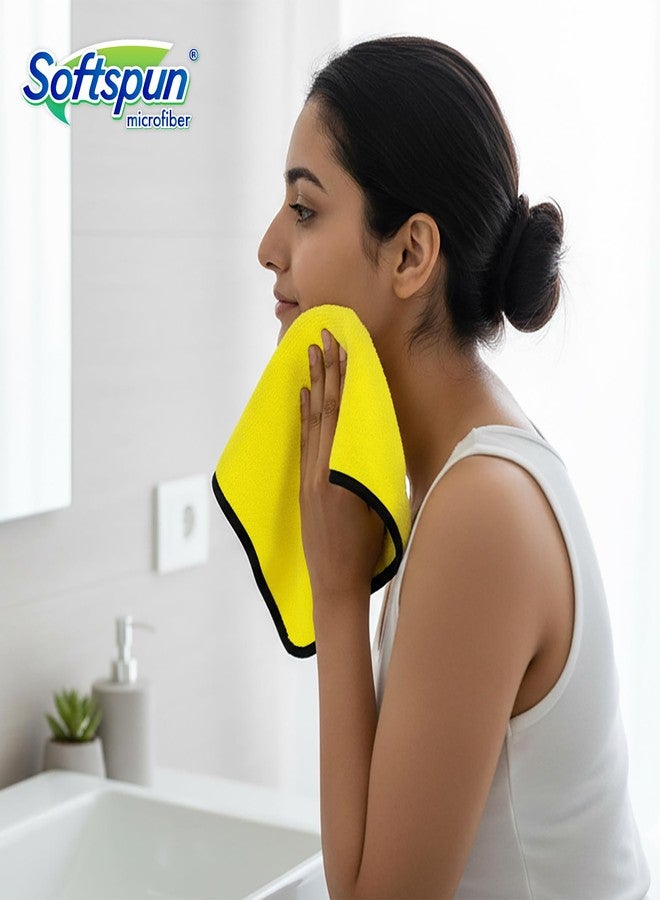 SOFTSPUN Microfiber Hand & Face Wipes 280 GSM 20x30 Cms, 4 Piece Towel Set, (Yellow) Super Soft & Silky for Hand, Face and Body - Hypoallergenic Sensitive Skin Wipes & Washcloths.… - Image 4