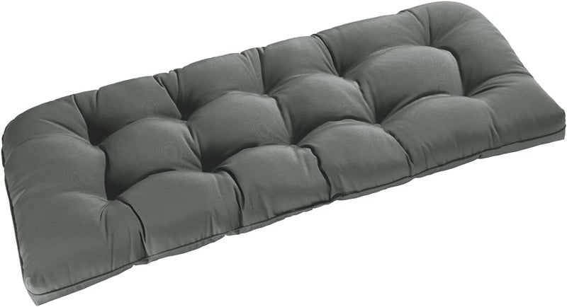 ATOOTFUSION Outdoor Chair Cushions, Waterproof Tufted Overstuffed U-Shaped Memory Foam Bench Cushion for Swing Loveseat Patio Funiture, 48" x 18" x 5" (Grey) - Image 1