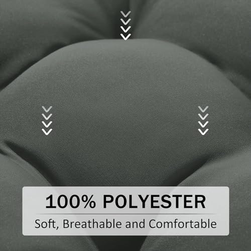 ATOOTFUSION Outdoor Chair Cushions, Waterproof Tufted Overstuffed U-Shaped Memory Foam Bench Cushion for Swing Loveseat Patio Funiture, 48" x 18" x 5" (Grey) - Image 4