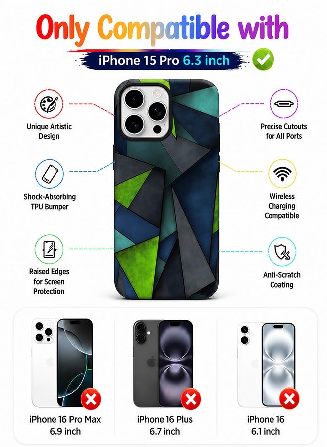 مافي مجموعة حماية 5 في 1 لهاتف iPhone 15 Pro - غطاء مزدوج الطبقات مقاوم للصدمات (طبقة داخلية من مادة TPU + طبقة خارجية من مادة PC) مع واقيين للشاشة فائق الوضوح وواقيين شفافين لعدسة الكاميرا - 【حماية كاملة ضد الصدمات】 غطاء هاتف مقاوم لبصمات الأصابع والعرق مع أزرار مستقلة - Image 5