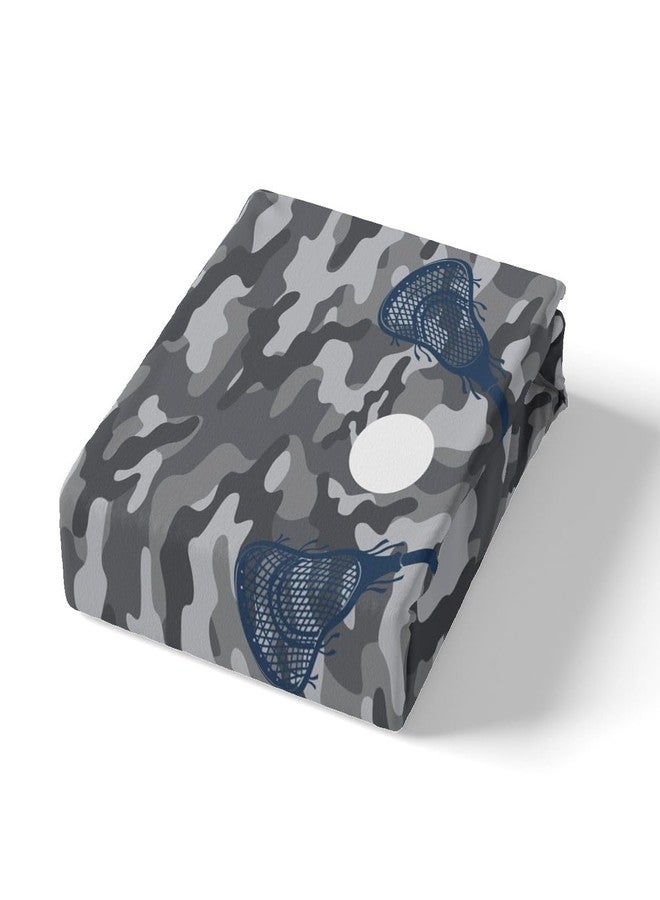 Feelyou Lacrosse Fitted Sheet Twin Size Kids Eat Sleep Bedding Set for Boys Girls Teens Camouflage Camo Bed Sheet Set Sports Theme Bed Cover Deep Pocket - Image 5