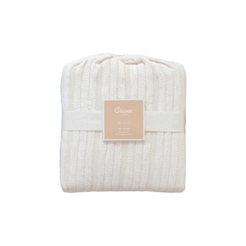 Crane Baby Boho Crib Skirt, 100% Cotton Wrap Around Baby Crib Skirting with Tassels, Natural White, Fits Standard Cribs, 28” x 52” x 16”, Neutral Crib Skirt - Image 2