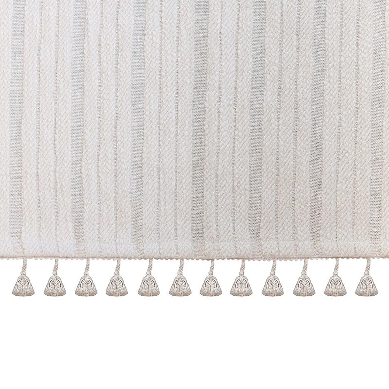 Crane Baby Boho Crib Skirt, 100% Cotton Wrap Around Baby Crib Skirting with Tassels, Natural White, Fits Standard Cribs, 28” x 52” x 16”, Neutral Crib Skirt - Image 1