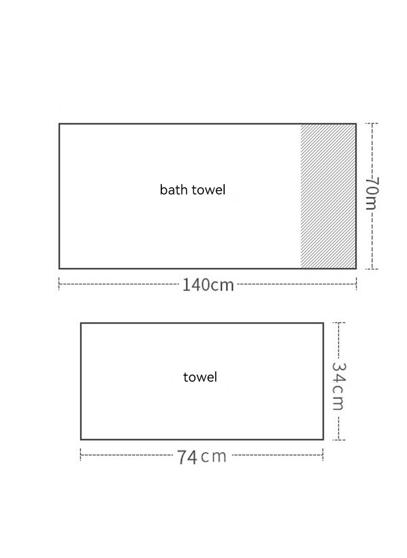 LEOKOR - 3PCS Cotton Bath Towel Set Fast Absorbent Skin-friendly and Soft Bath Towel*1PCS and 2PCS Towels Blue - Image 1