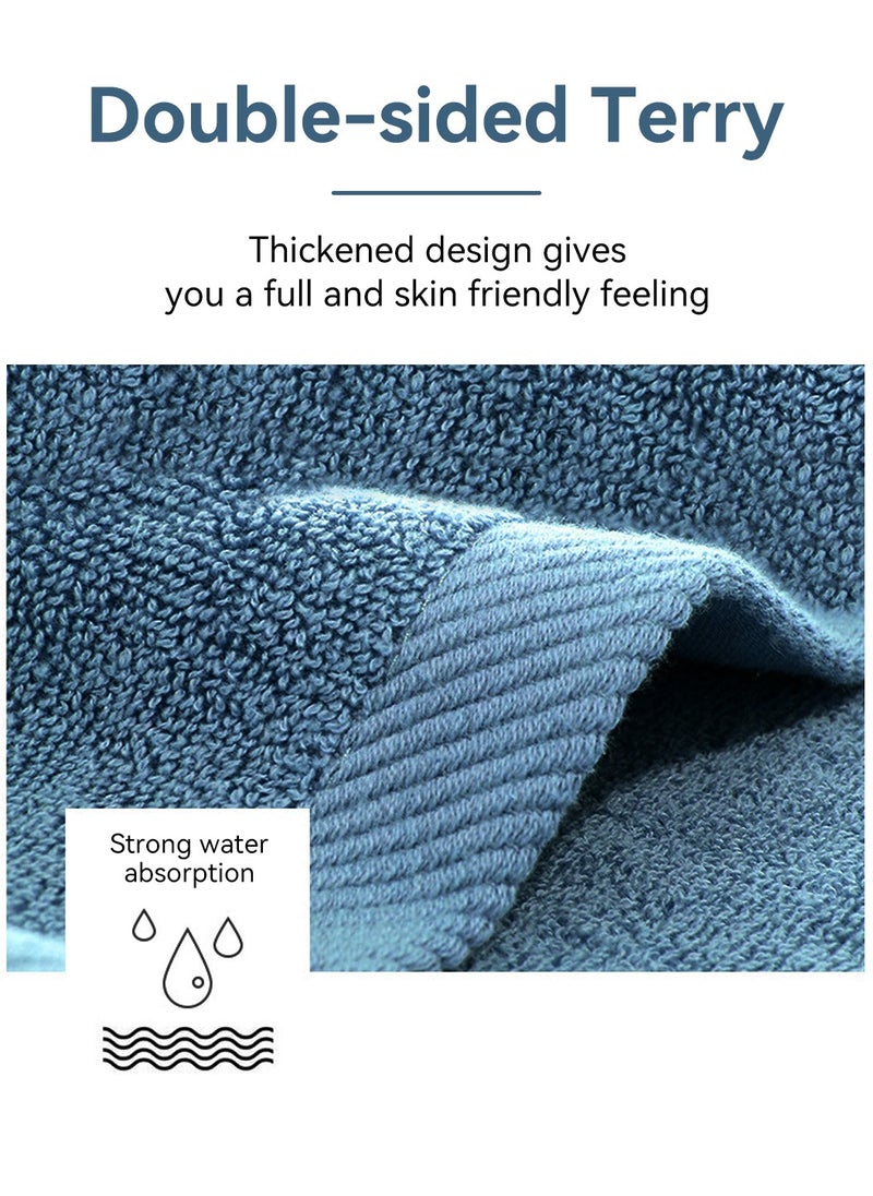 LEOKOR - 3PCS Cotton Bath Towel Set Fast Absorbent Skin-friendly and Soft Bath Towel*1PCS and 2PCS Towels Blue - Image 1