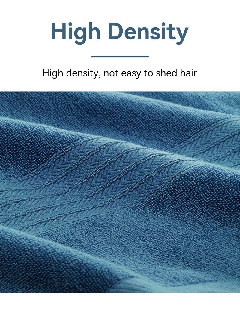 LEOKOR - 3PCS Cotton Bath Towel Set Fast Absorbent Skin-friendly and Soft Bath Towel*1PCS and 2PCS Towels Blue - Image 1