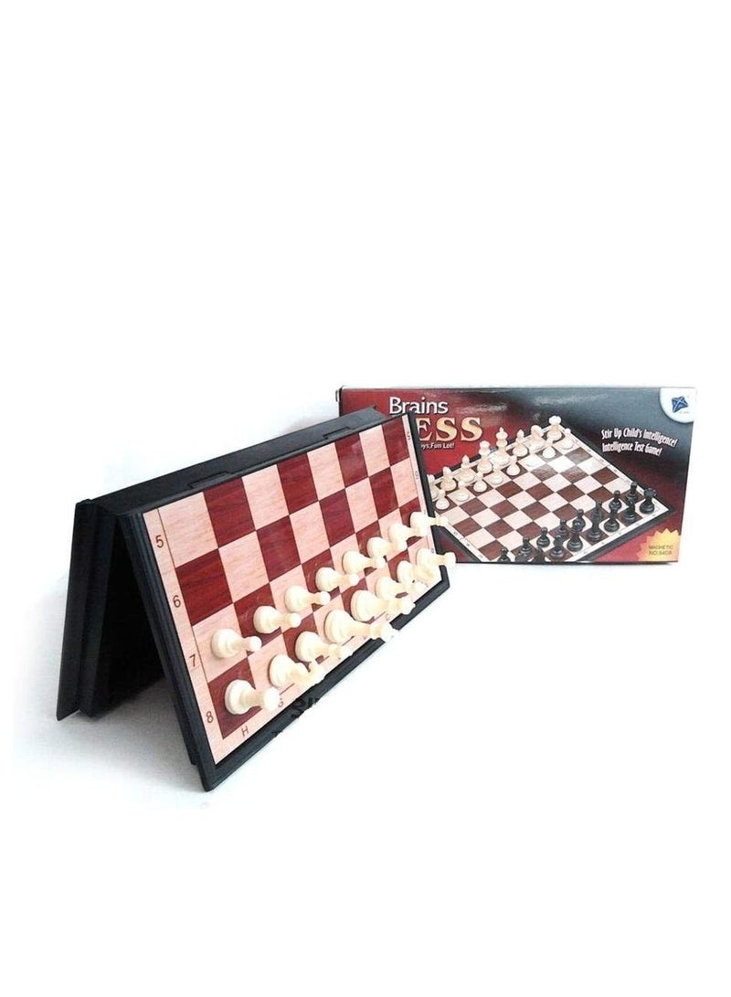 BRAINS Magnetic Wooden Chess Set, Foldable Board – Classic Elegant Design with Complete Chess Pieces for Entertainment, Education, and Intelligence Development, Easy to Carry and Store - Image 3