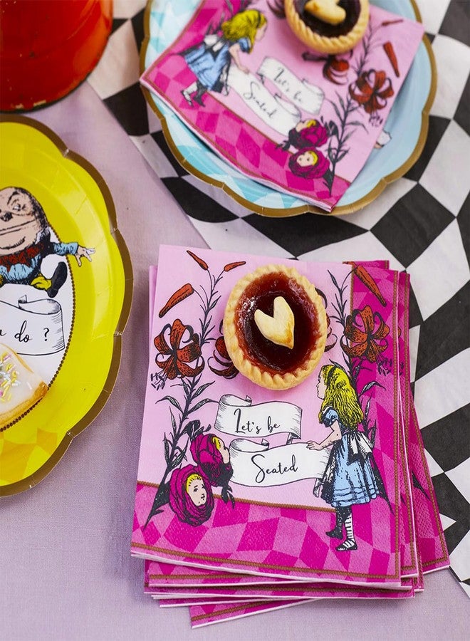 توكينج تيبلز مجموعة أطباق "أليس في بلاد العجائب" من توكينج تيبلز، ١٢ طبقًا للاستخدام مرة واحدة، مثالية لتزيين حفلات شاي ما بعد الظهيرة المستوحاة من شخصية "صانع القبعات المجنون" | مستلزمات قابلة لإعادة التدوير لحفلات أعياد ميلاد الأطفال، وعيد الأم، وحفلات استقبال المولود - ٩ بوصات - Image 3