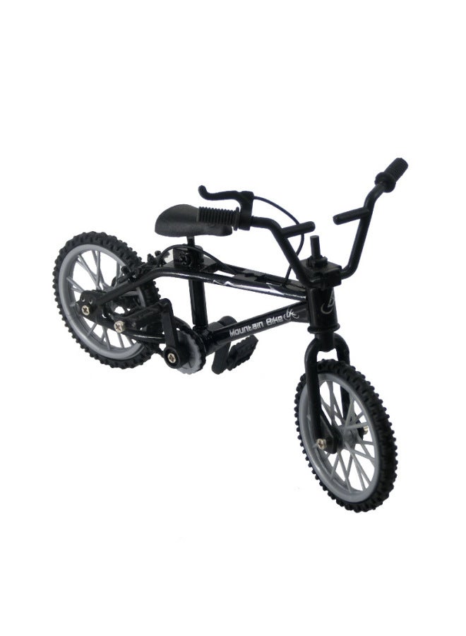 Supply Mini Alloy Finger Bicycle Toy Mountain Bike Bicycle Model Finger Skateboard Scooter-Color:3# Black (bag)  - Image 1