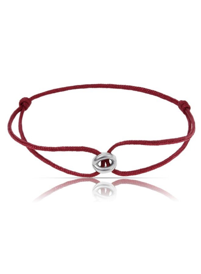 Made by Nami Minimalist Bracelet Men & Women • Handmade & Braided • 100% Waterproof & Adjustable • Partner Gifts (Red Silver) - Image 1