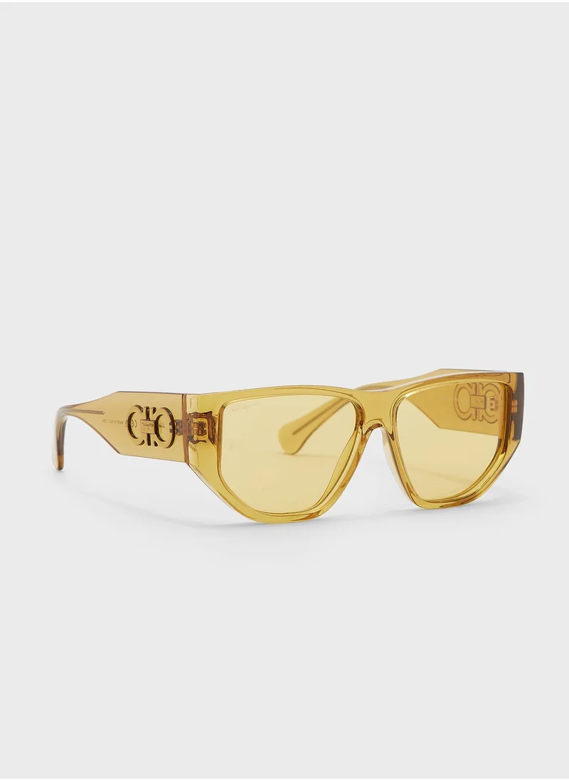 Salvatore Ferragamo Modified Rectangle Sunglasses