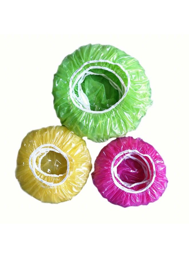 TCOTBE 60 Reusable Elastic Food Bowl Storage Covers,Variety of 3 translucent stretchable sizes and Colorful Dish Plate Covers,Alternative to foil, plastic wrap,BPA Free - Image 1