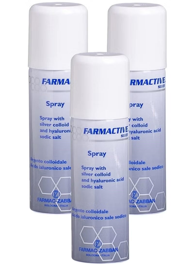 فارماك زبان عدد 3 عبوات فارمكتيف سيلفر بخاخ علاجي للقدم السكرى وعلاج قرح الفراش والجروح والحروق وجروح ما بعد العمليات الجراحية 125 مل - Image 1
