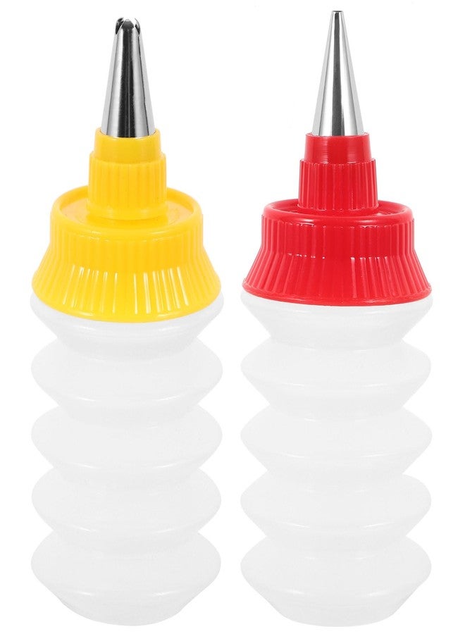PRETYZOOM Cookie Icing Bottles, 2pcs Icing Bottles with Stainless Steel Piping Tips Plastic Piping Bottle Foldable Icing Cream Bottle for Cakes Cookie Decorating Supplies - Image 1