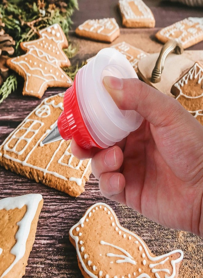 PRETYZOOM Cookie Icing Bottles, 2pcs Icing Bottles with Stainless Steel Piping Tips Plastic Piping Bottle Foldable Icing Cream Bottle for Cakes Cookie Decorating Supplies - Image 2