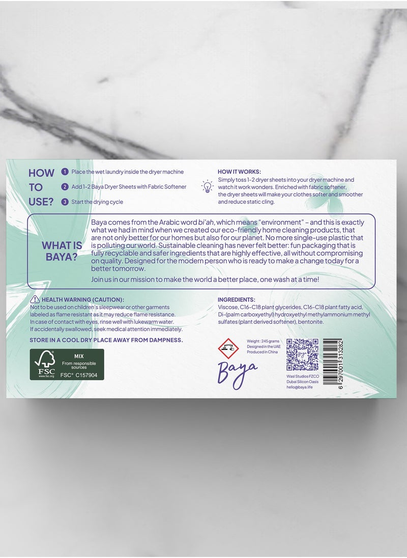 BAYA - Dryer Sheets with Fabric Softener - Image 1