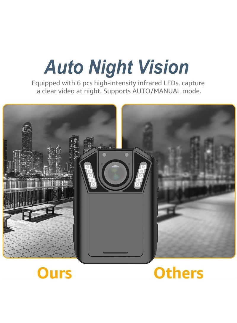 SYOSI 1440P Police Body Camera, Waterproof Premium Portable Cam with Audio Recording, Night Vision, 3000mah Battery Last 11-12 Hrs, for Law Enforcement, Security Guard, Civilian  - Image 4