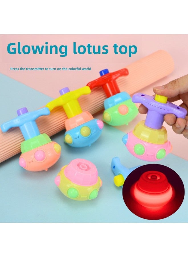 Internet Celebrity Children's Luminous Music Toy Light Singing Top Rotating With Light Flash Children's Night Market Stall Explosions-Color:Glowing Lotus Gyro-random Color  - Image 1