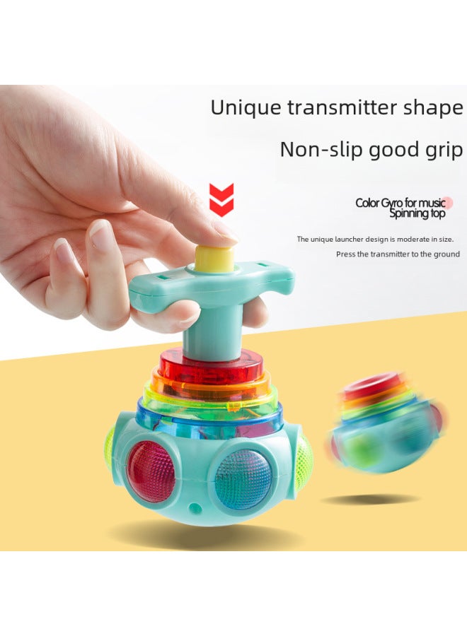 Internet Celebrity Children's Luminous Music Toy Light Singing Top Rotating With Light Flash Children's Night Market Stall Explosions-Color:Glowing Lotus Gyro-random Color  - Image 4