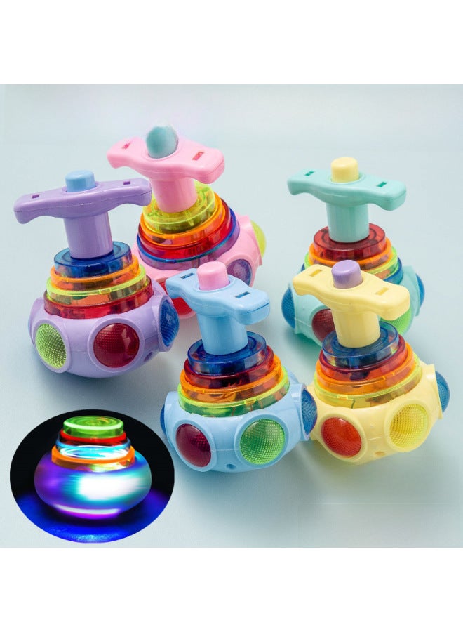 Internet Celebrity Children's Luminous Music Toy Light Singing Top Rotating With Light Flash Children's Night Market Stall Explosions-Color:Glowing Lotus Gyro-random Color  - Image 2
