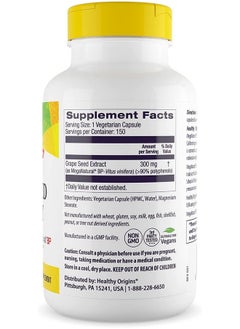 Healthy Origins Grape Seed Extract 300 Mg (Meganatural Bp Nongmo Californiagrown Gluten Free Supports Healthy Blood Pressure) 150 Veggie Caps  - Image 3