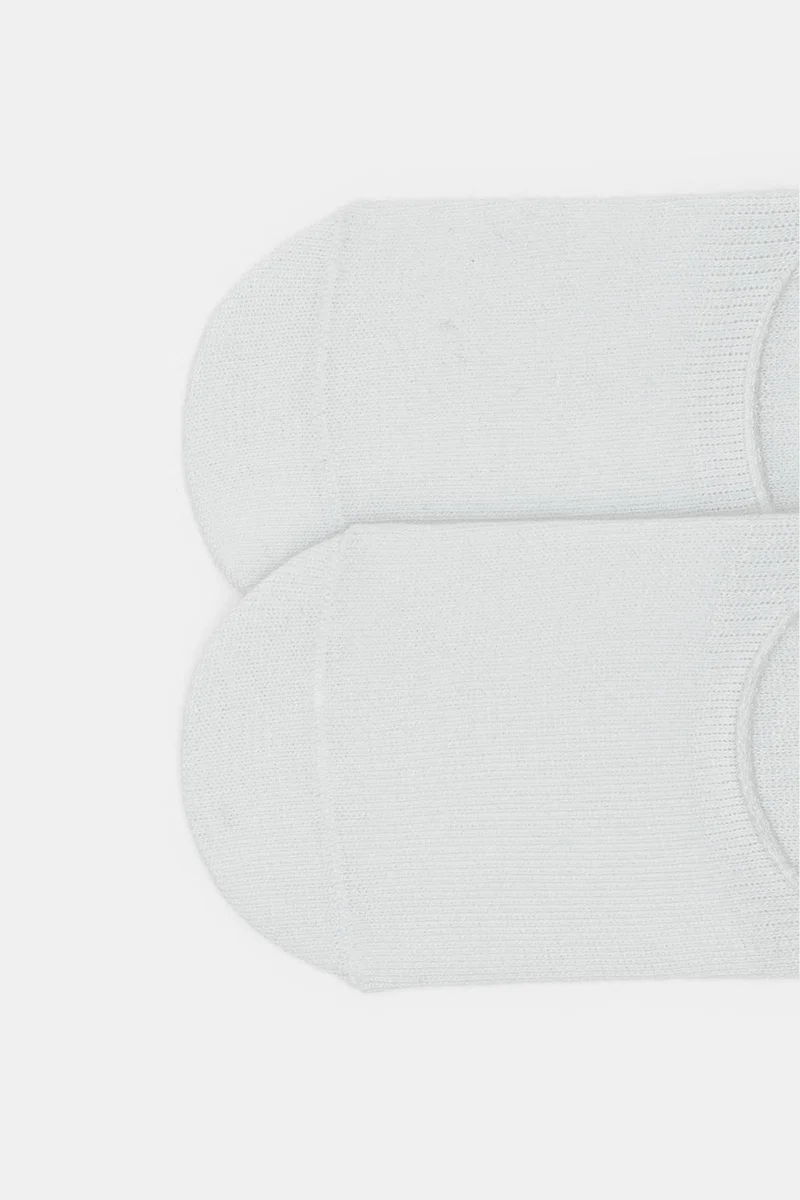 Redtag Senior Boys White Invisible Socks Set (Pack Of 2)