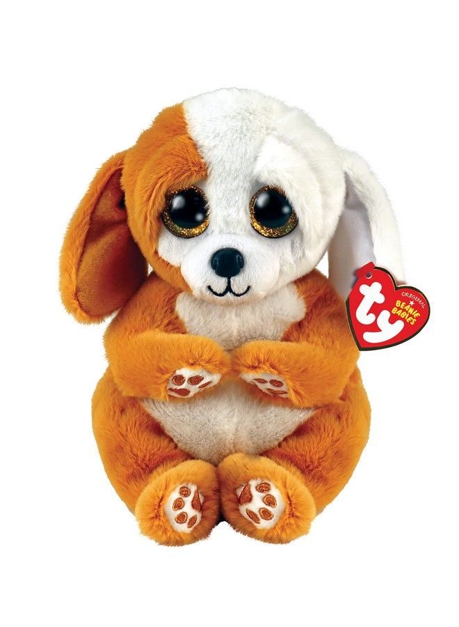 Ty Beanie Bellie Ruggles Brown And White Dog 6"  - Image 1